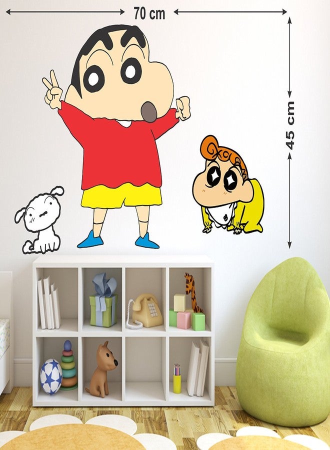 Wallstick ملصق جداري لشخصية شين تشان مع هيما وشيرو (فينيل 70 سم × 45 سم) - Image 2